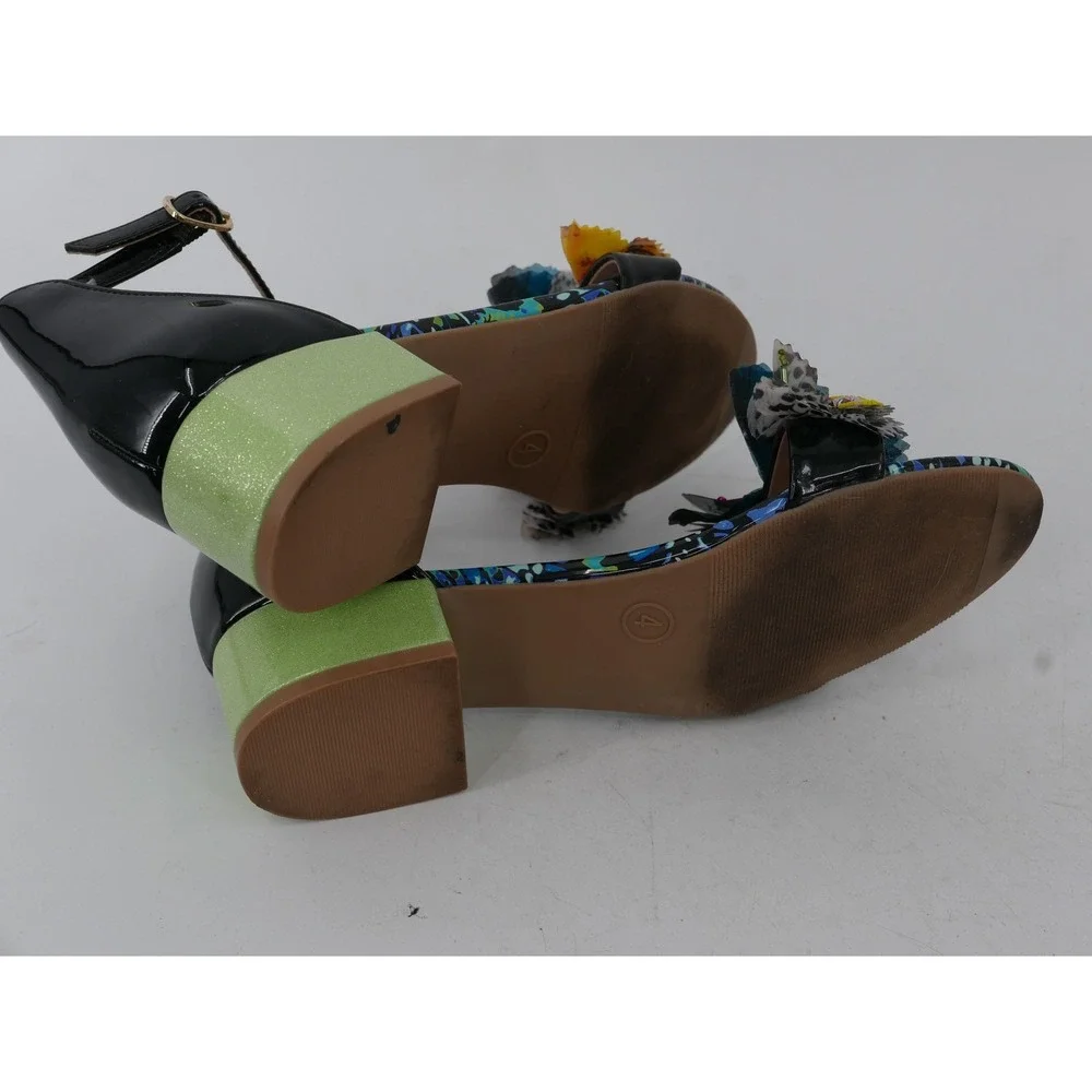 Betsey Johnson Pippy Sandals Multicolor Butterfly Beaded Block Heel Girls 4M